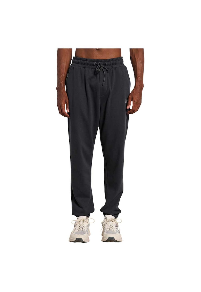 Pantaloni de trening barbatesti jogger - talie elastica - fleece interior - gri - bumbac-poliester