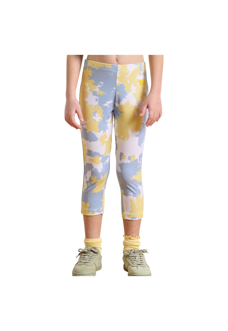 Colanti sport copii - 3/4 - imprimeu integral - elastic - poliester/elastan - multicolor