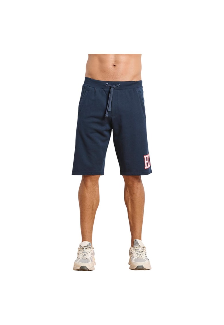Pantaloni scurti pentru barbati - talie elastica - bumbac/poliester - bleumarin -