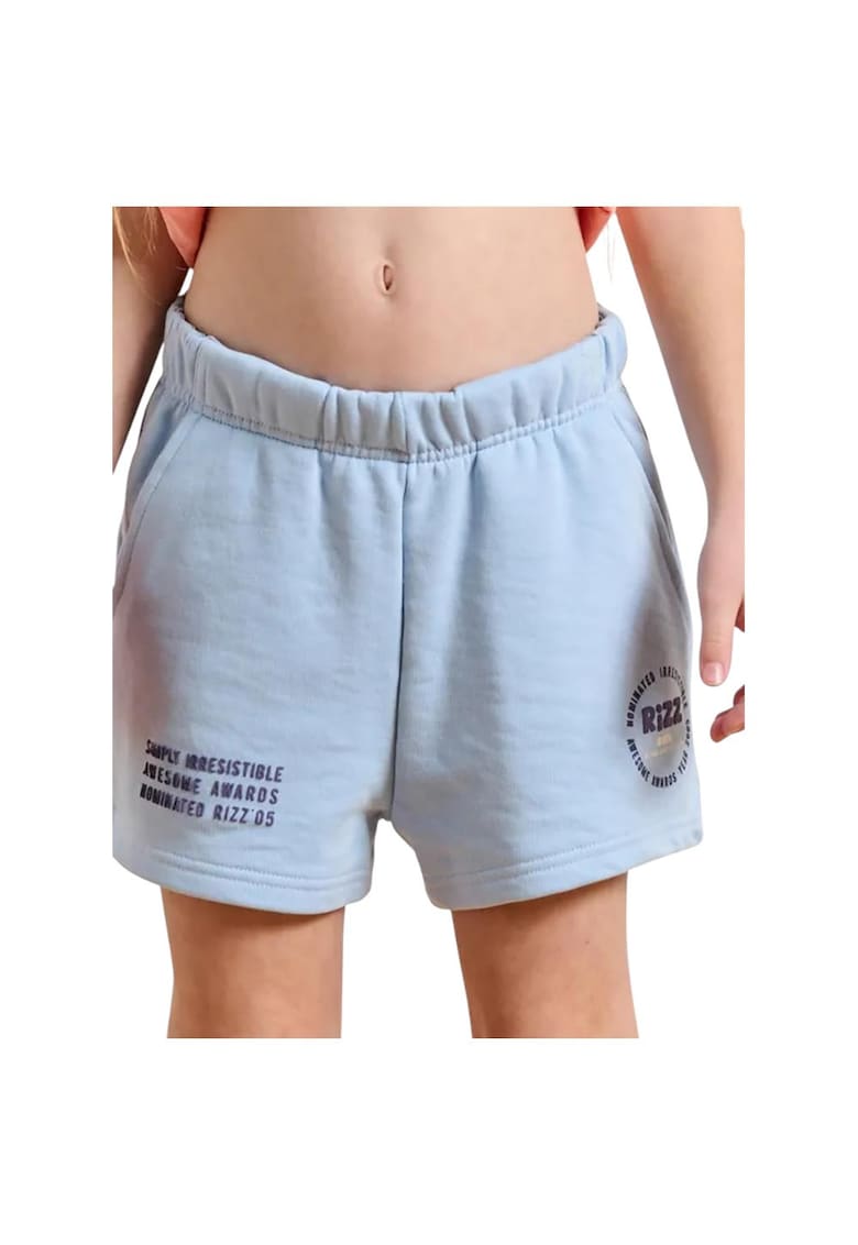 Pantaloni scurti copii - buzunare laterale - albastru - bumbac/poliester