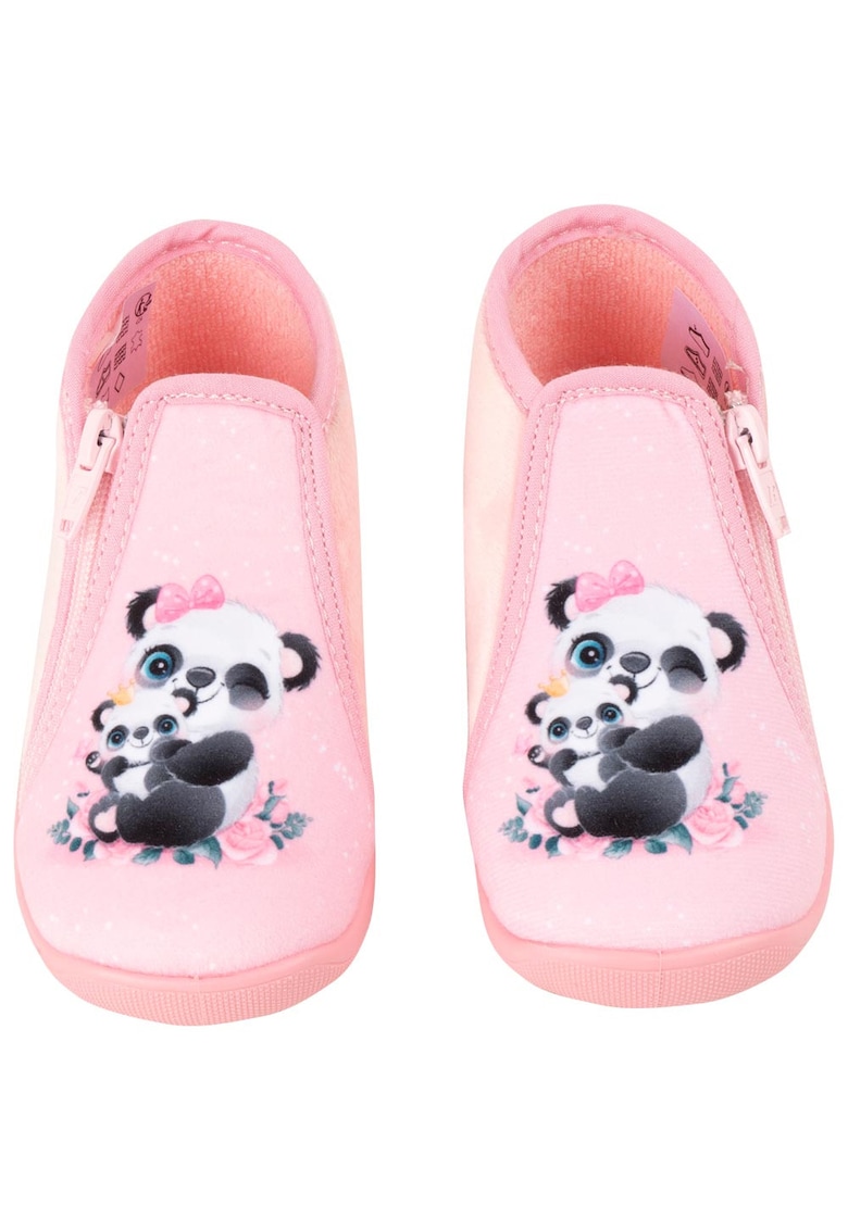 Papuci copii GRAFF-9802 - bumbac - talpa flexibila - roz -