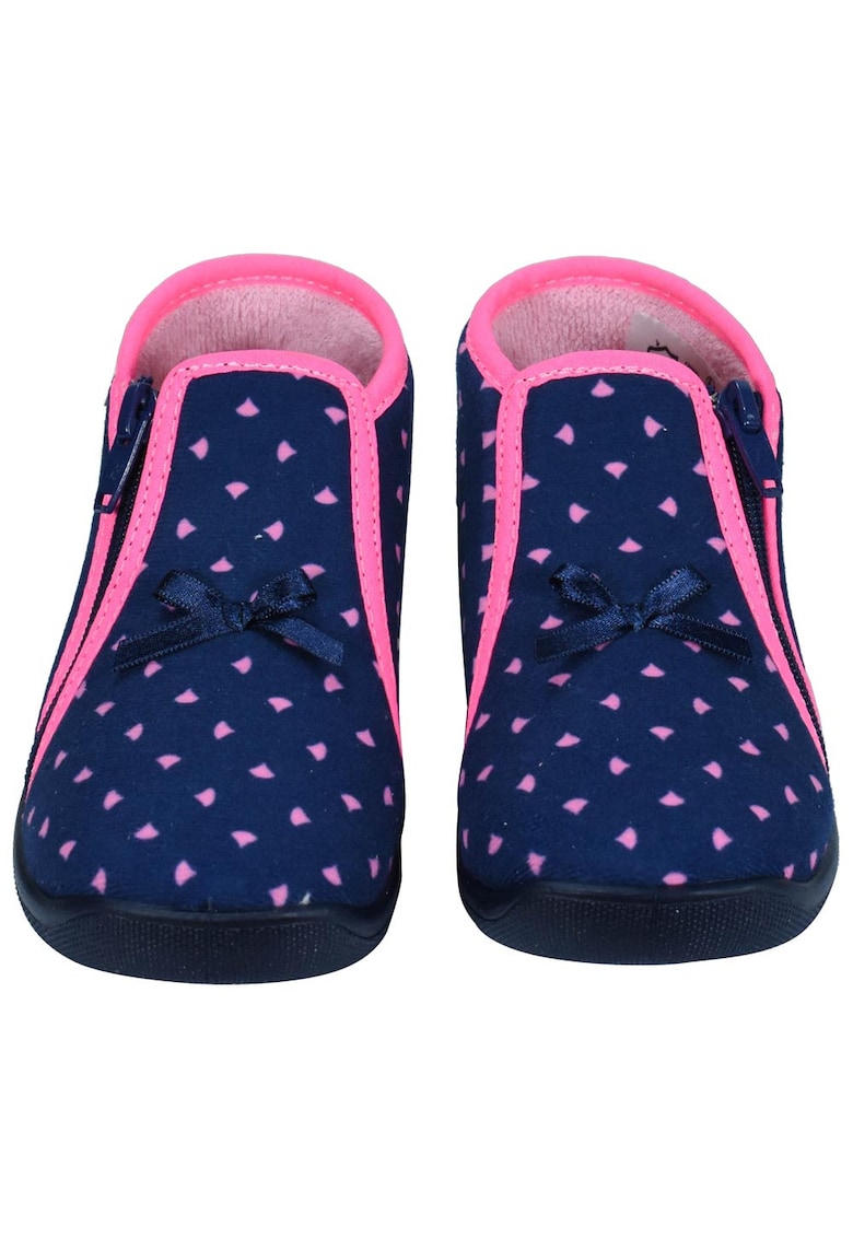 Papuci pentru copii GRAFF-9104 - bumbac - talpa flexibila - bleumarin/roz -