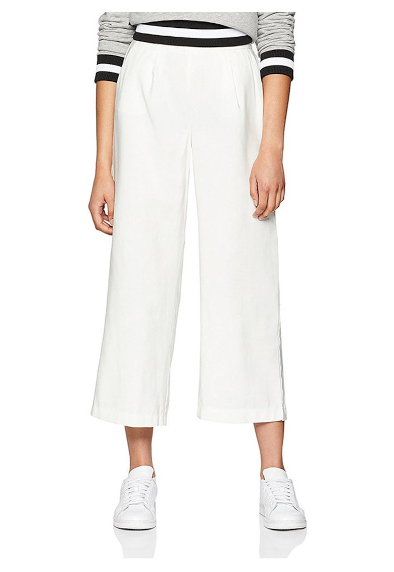 Pantaloni dama textil - alb -