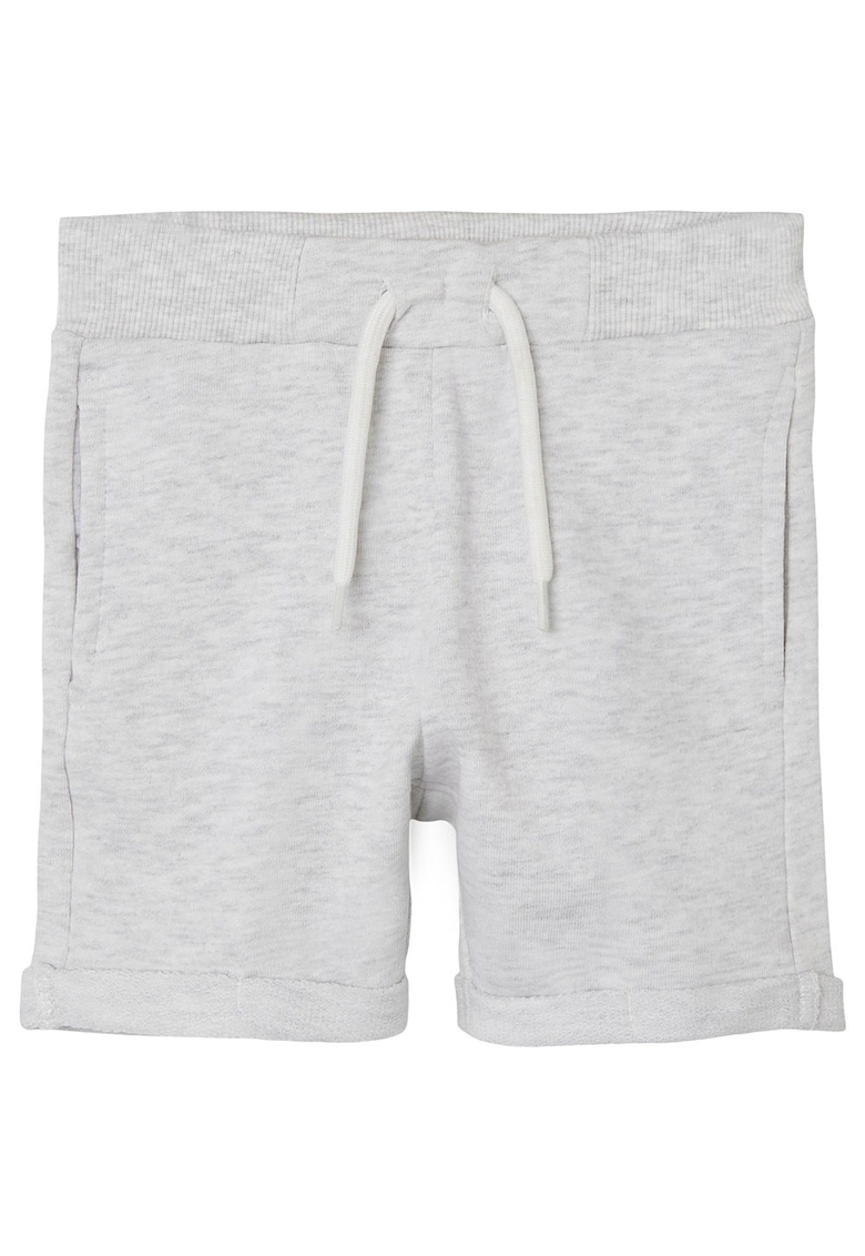 Pantaloni scurti copii gri - bumbac - talie elastica - buzunare laterale -