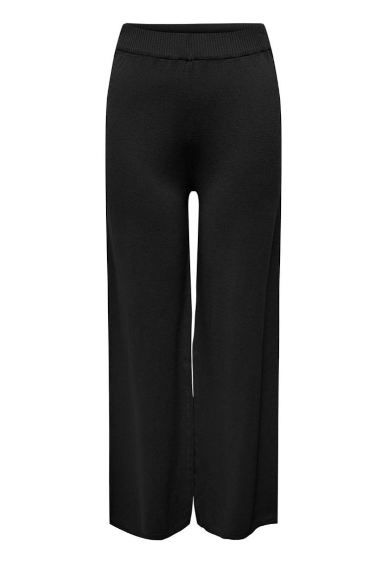 Pantaloni dama croi larg - talie elastica - negru - 70% viscoza - 30% nailon -