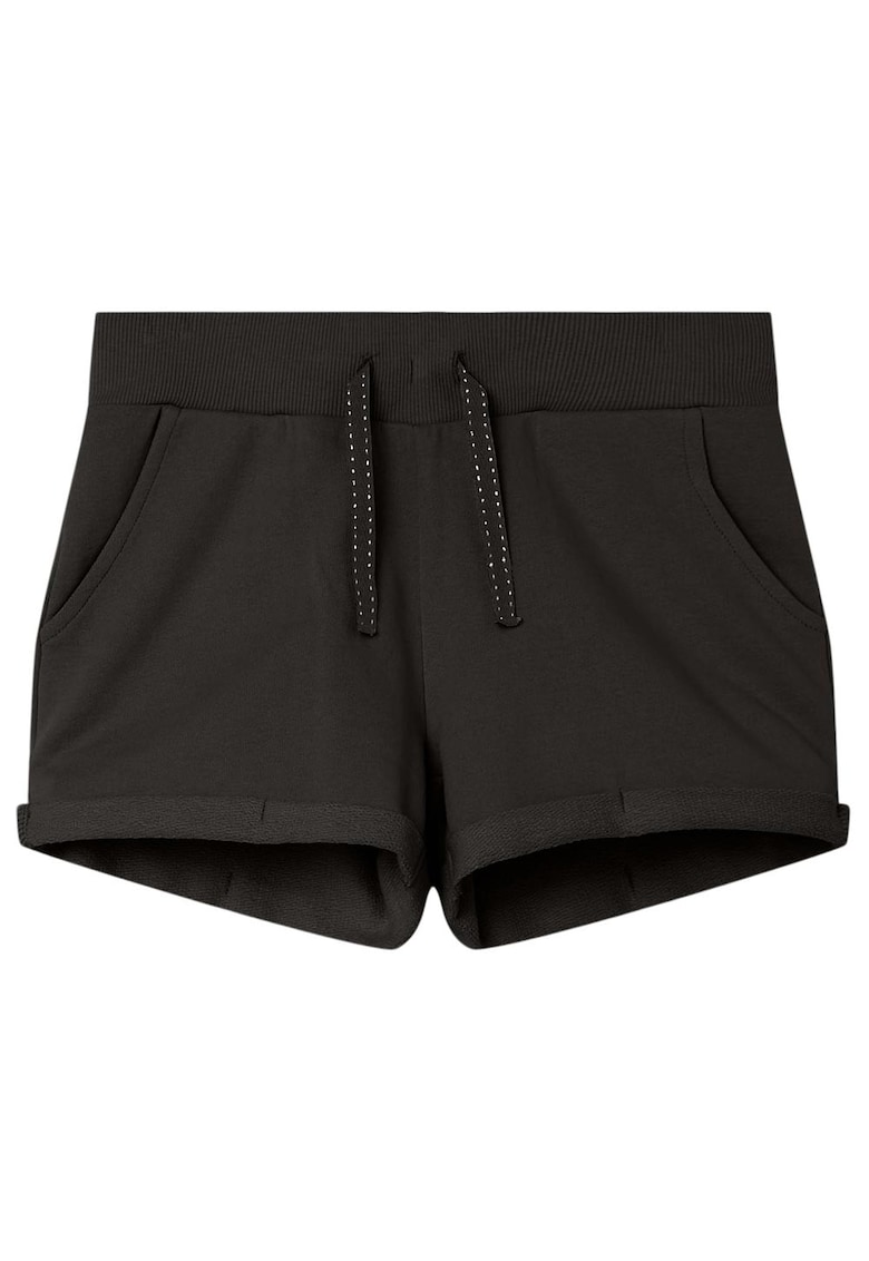Pantaloni scurti copii talie elastica - bumbac-elastan - Negru