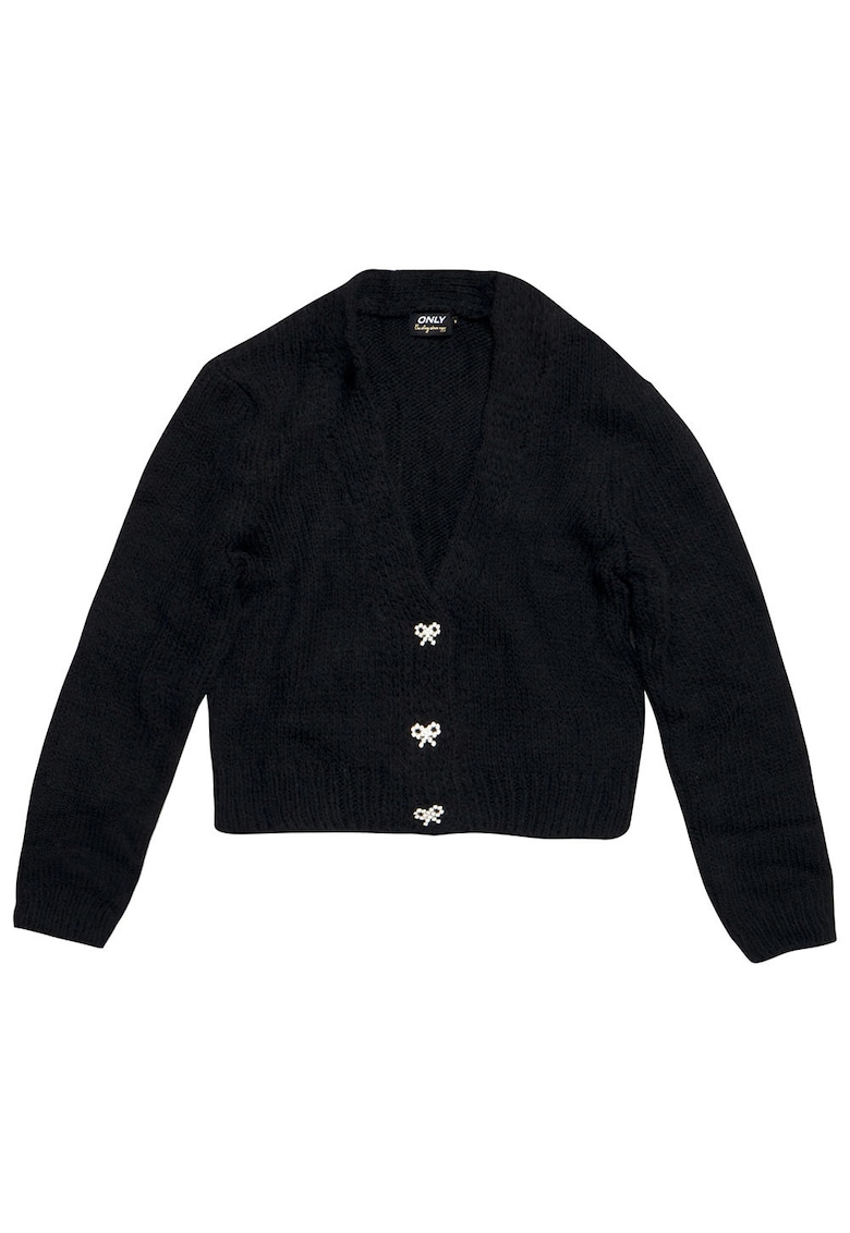 Cardigan dama negru - acril - poliamida - poliester