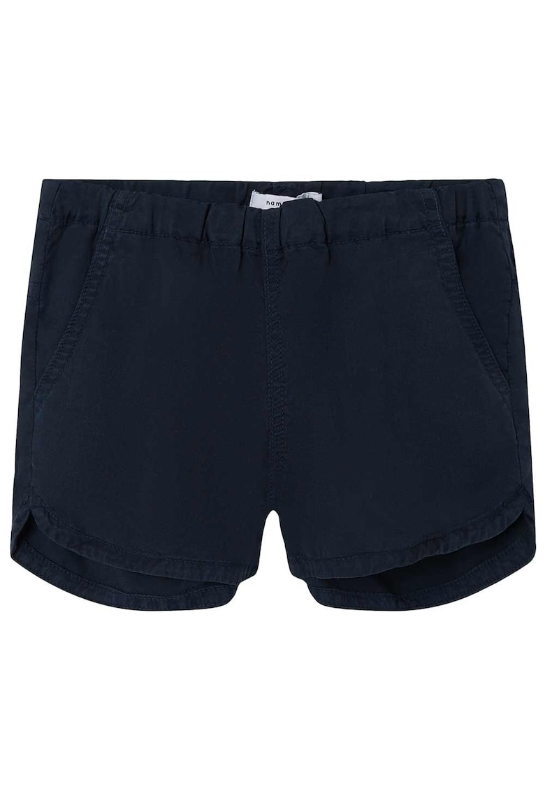 Pantaloni scurti copii croiala lejera - talie reglabila - negru - Lyocell -