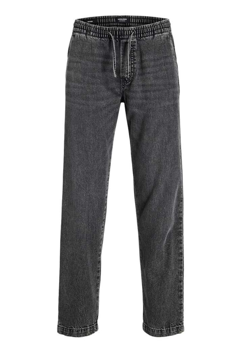 Pantaloni din denim barbati talie inalta - gri - bumbac