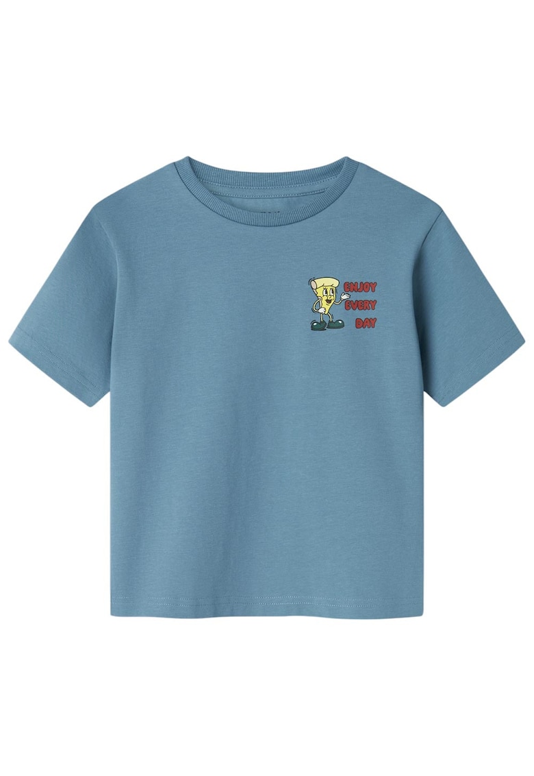 Tricou copii - maneca scurta - bumbac organic - albastru