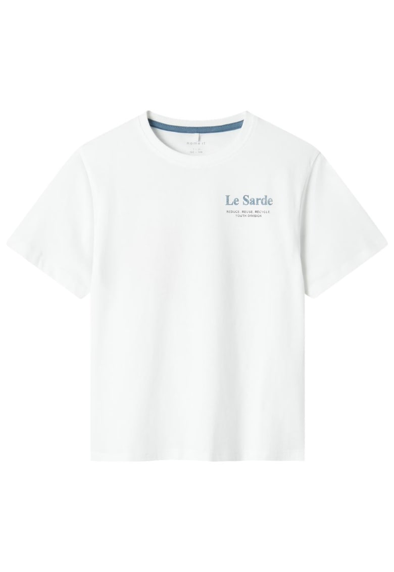 Tricou copii maneca scurta - alb - bumbac organic si reciclat