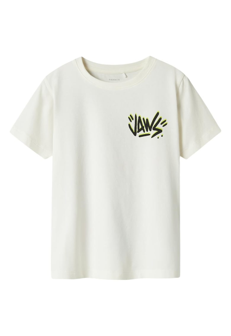 Tricou pentru copii alb - bumbac - maneca scurta - croiala regulata