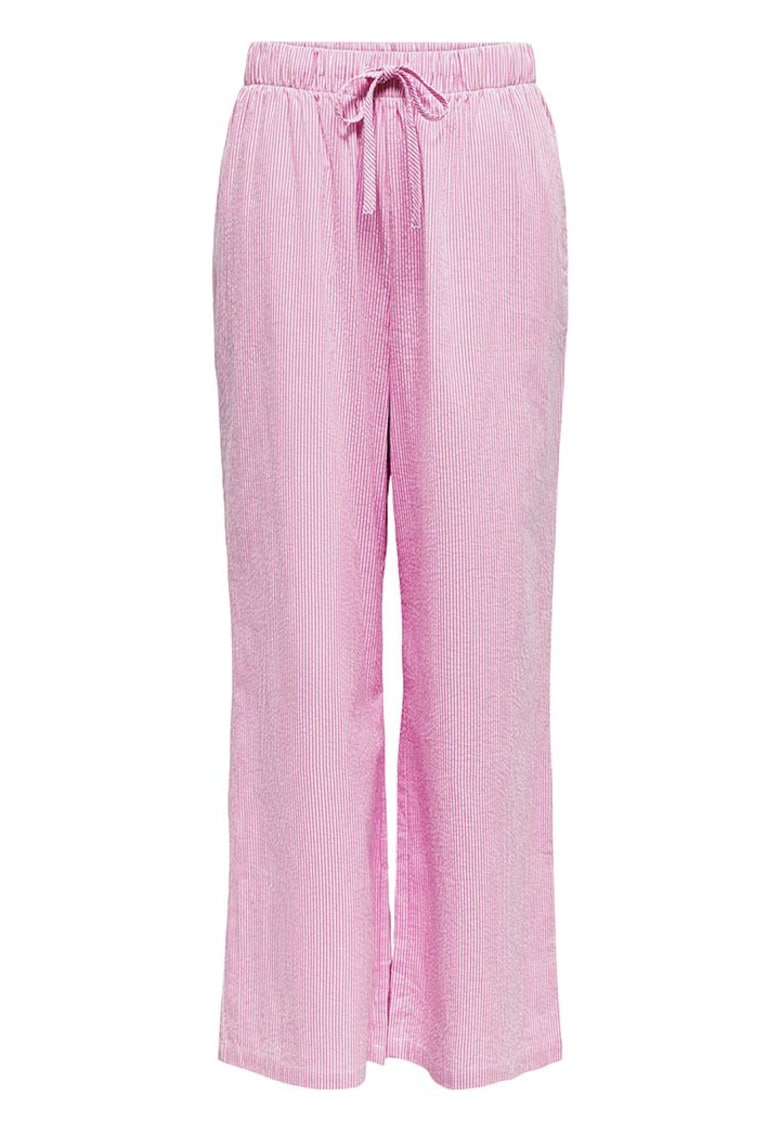 Pantaloni dama croiala regulata - talie elastica - 100% bumbac - Roz