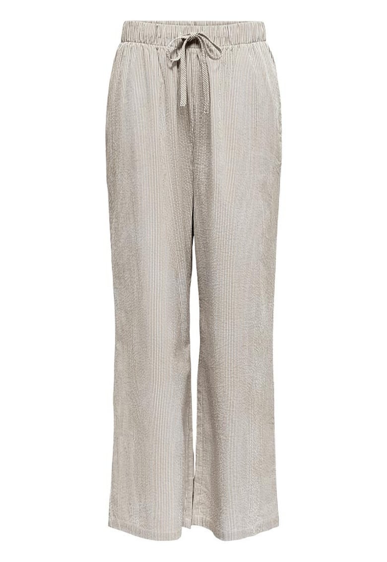 Pantaloni dama croiala regulata - talie elastica - 100% bumbac - Bej