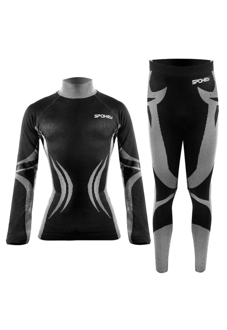 Set echipament sportiv Gjoa - negru - material antimicrobian - pentru alergare -