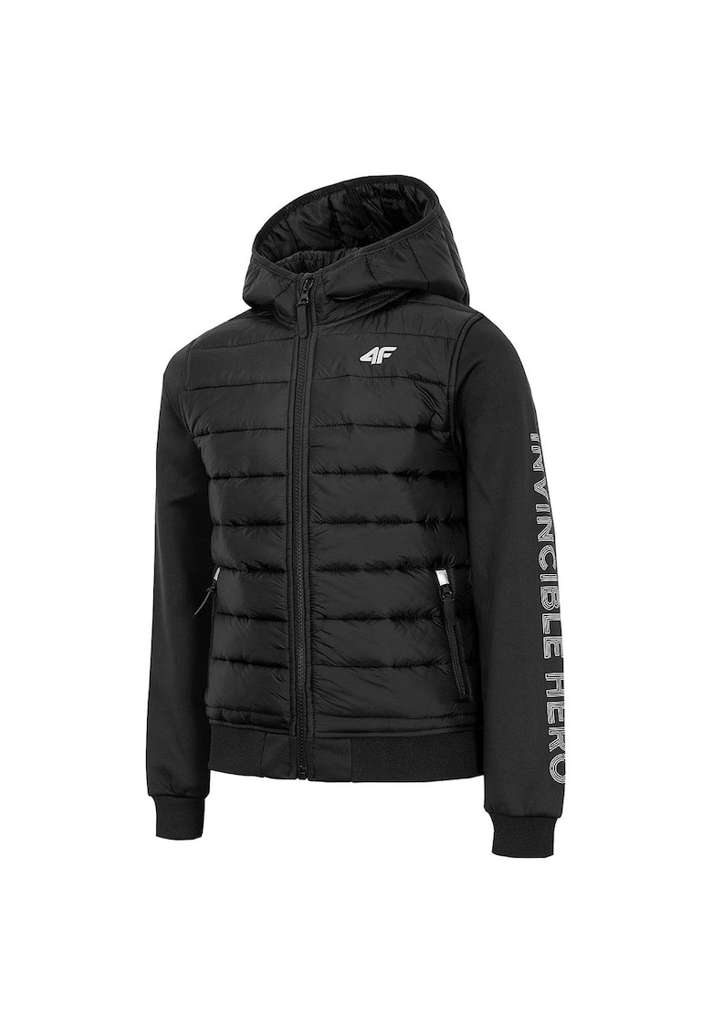Jacheta sport copii Neo Dry 5.000 - rezistenta la apa - respirabila - cu gluga - poliester - negru -