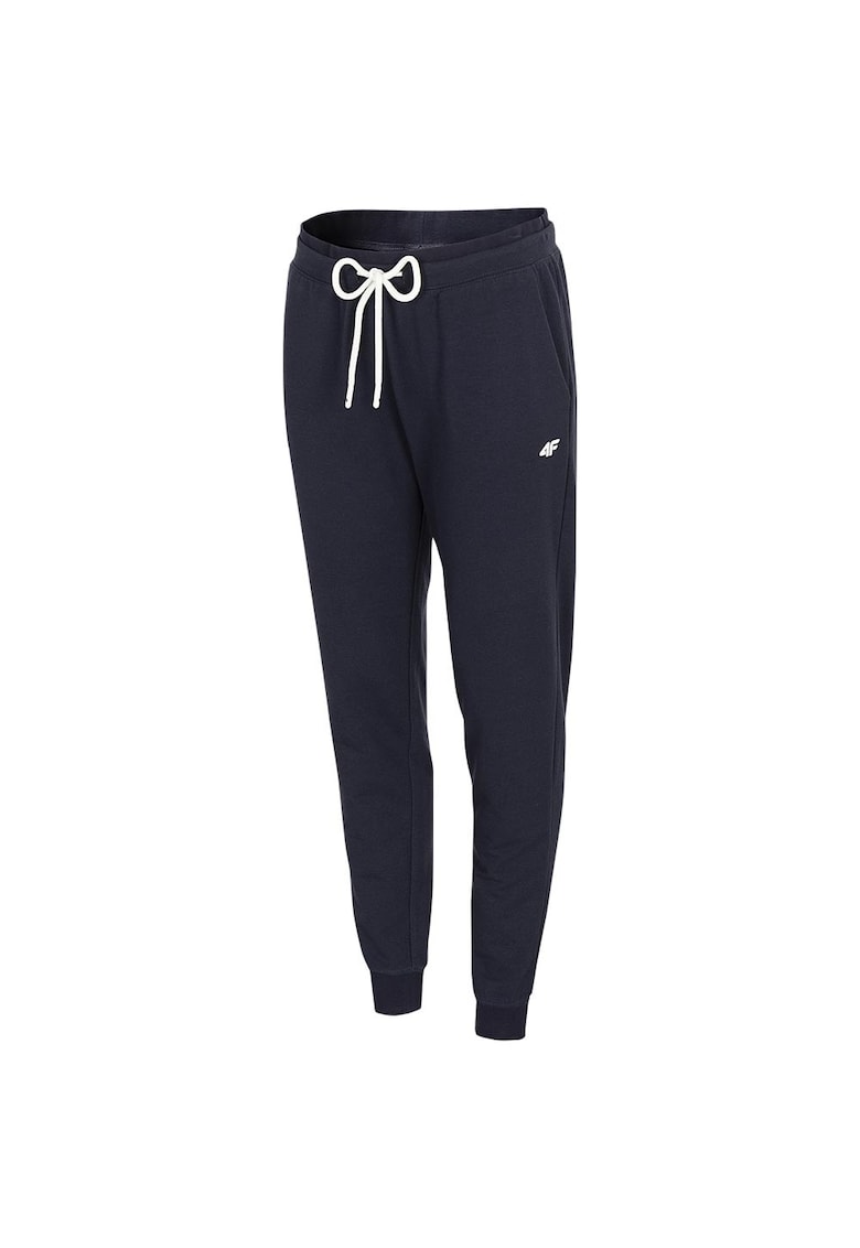 Pantaloni sport dama H4Z20-SPDD016 - Bumbac/Poliester - Albastru inchis