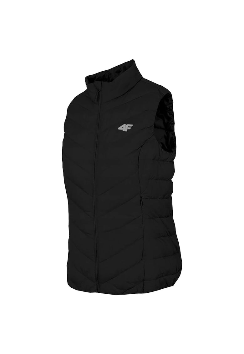 Veste sport dama H4L21-KUDP001 - matlasata - 2 buzunare - poliester - negru