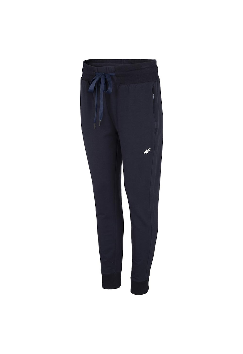 Pantaloni sport dama H4Z20-SPDD010 - Bumbac/Elastan - Albastru inchis