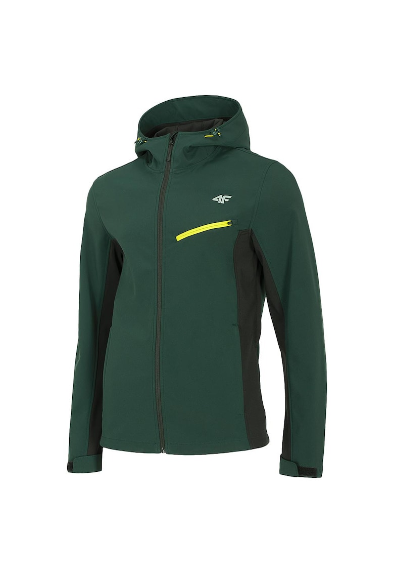 Jacheta sport barbati model H4Z20-SFM002 - impermeabila - cu gluga - poliester-elastan - verde -