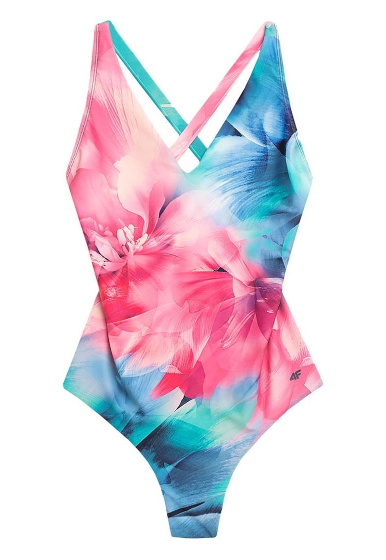 Costum de baie dama decolteu in V - multicolor - material elastic