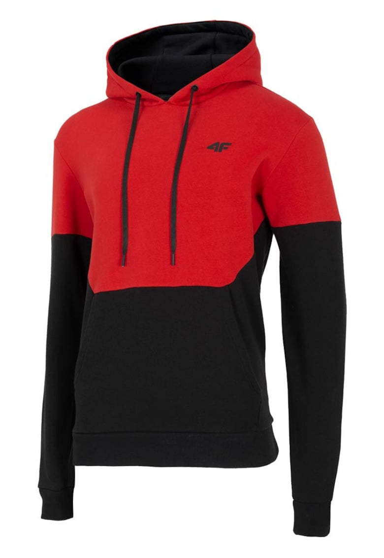 Hanorac barbati confortabil - bumbac/poliester - negru/rosu -