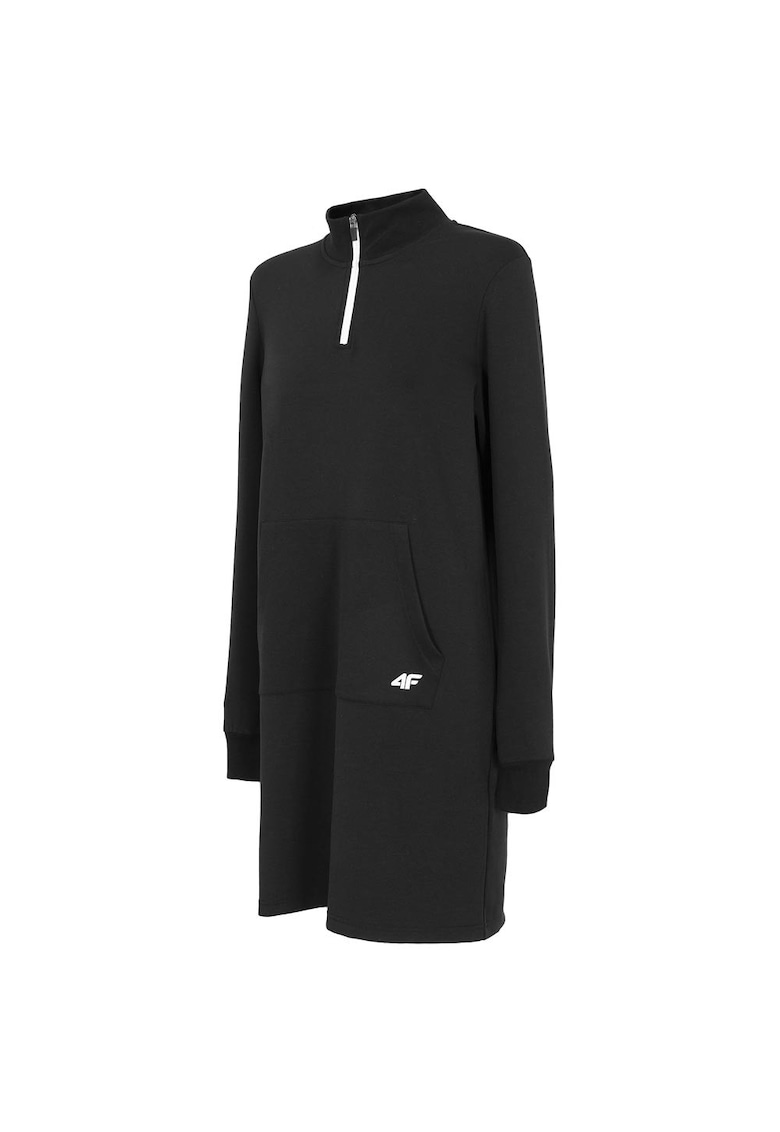 Rochie sport dama buzunar cangur - poliester/viscoza/elastan - negru