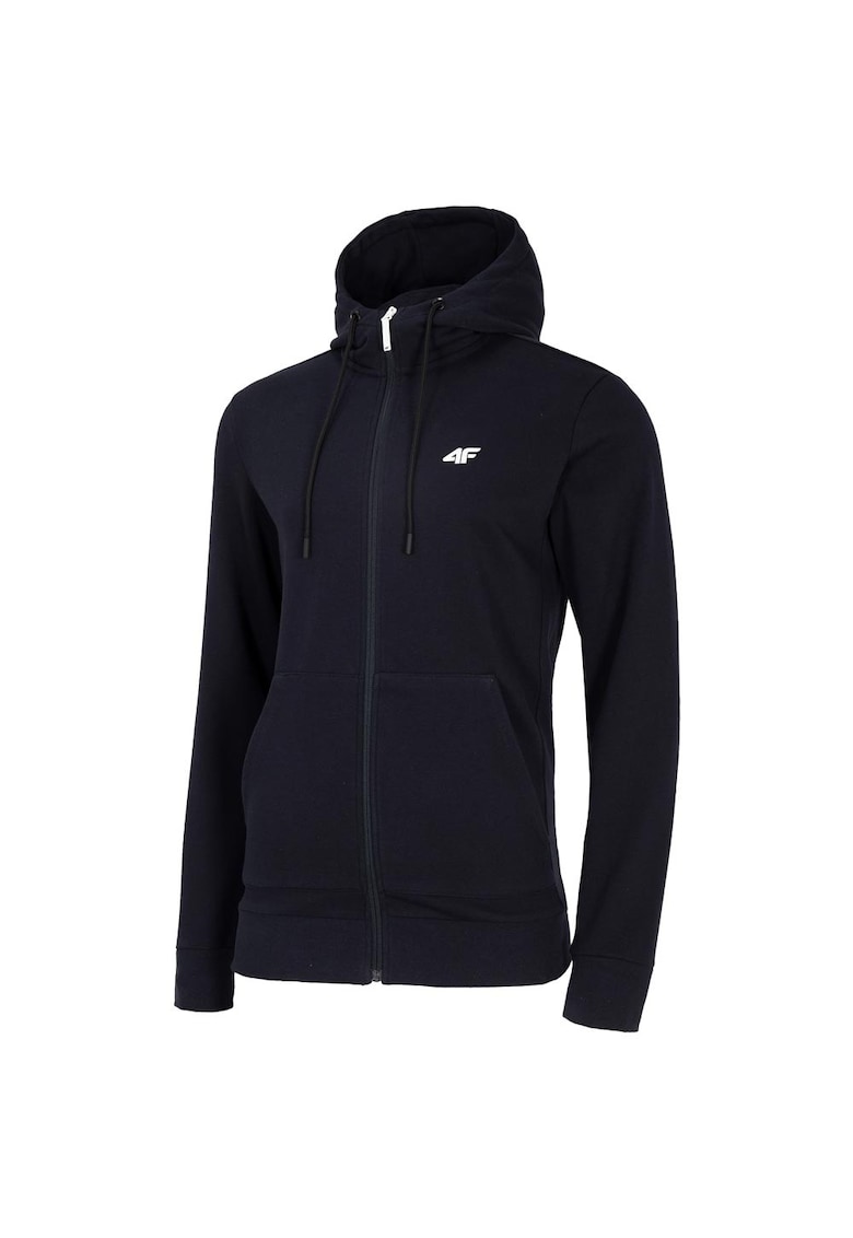 Hanorac sport material moale si elastic - bumbac si poliester - Negru