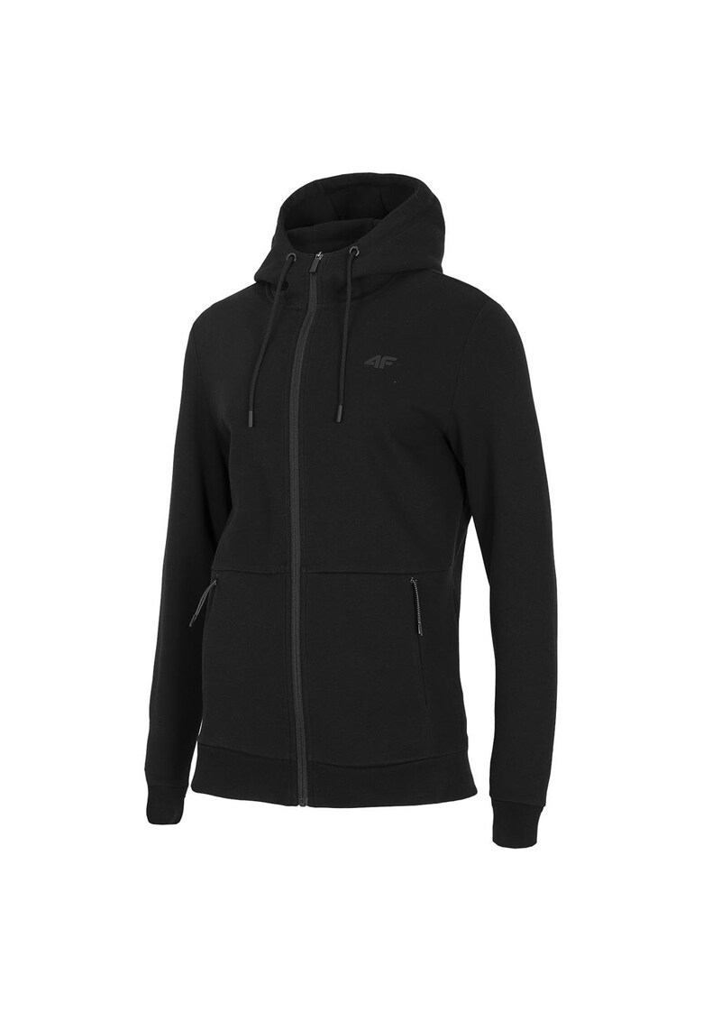 Hanorac sport barbati H4Z20-BLM024 - bumbac si poliester - culoare neagra -