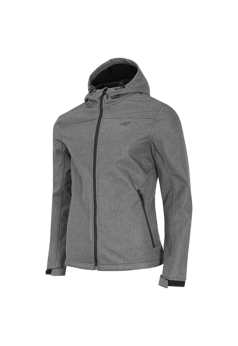 Jacheta sport model H4Z19-SFM002 - hidrofuga - captusita - microfleece - poliester/elastan - gri -
