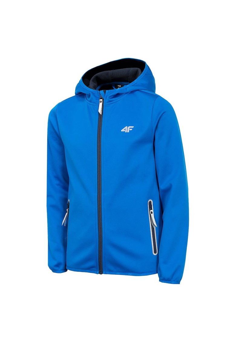 Jacheta softshell pentru copii impermeabila - gluga incorporata - poliester - albastru -