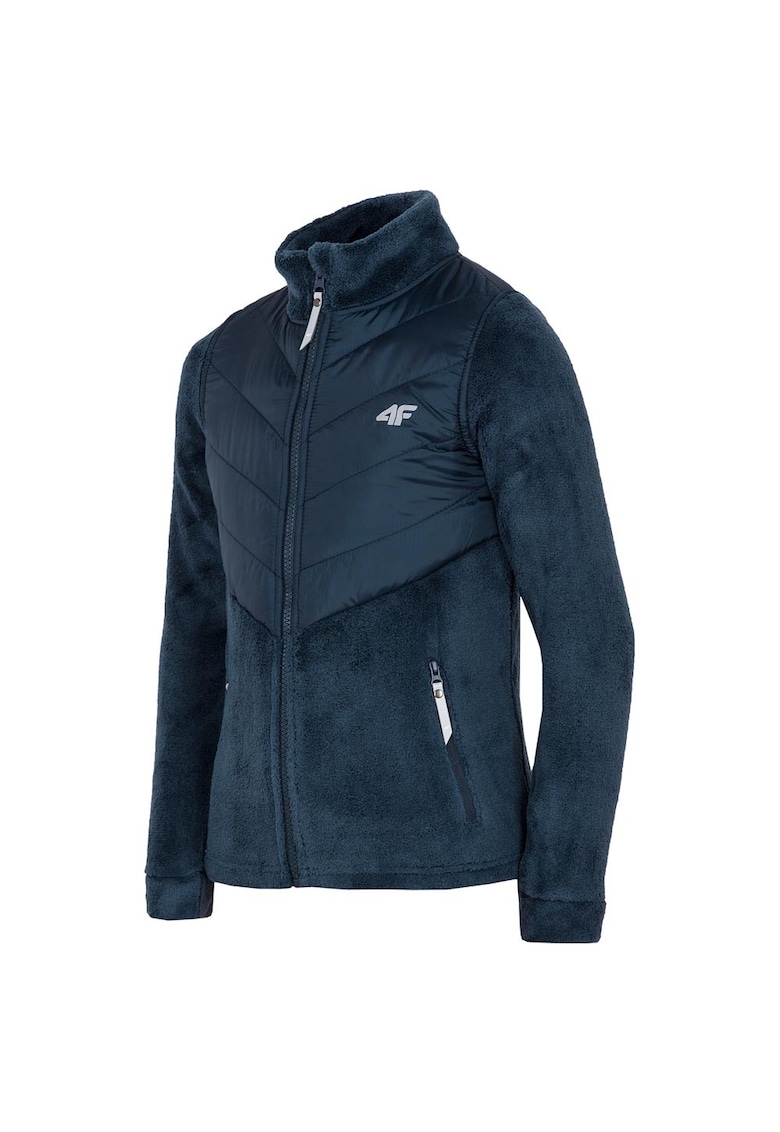Jacheta din fleece copii HJZ19-JPLD002 - cu fermoar - poliester - bleumarin -