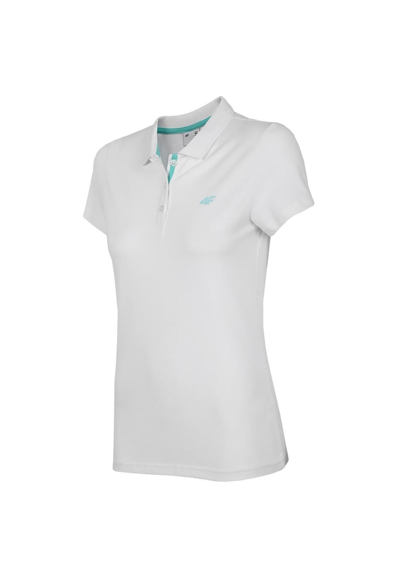 Tricou sport dama maneca scurta - alb - bumbac-elastan -