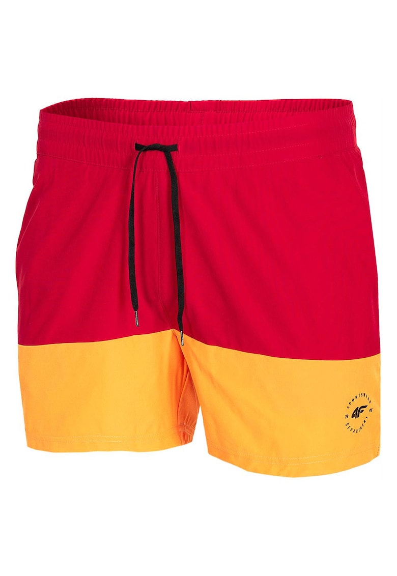 Costum de baie barbati H4L21-SKMT002 - 2 buzunare laterale - poliester/elastan - rosu/galben