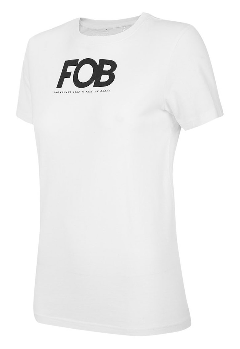 Tricou dama imprimeu fata - bumbac - elastan - alb
