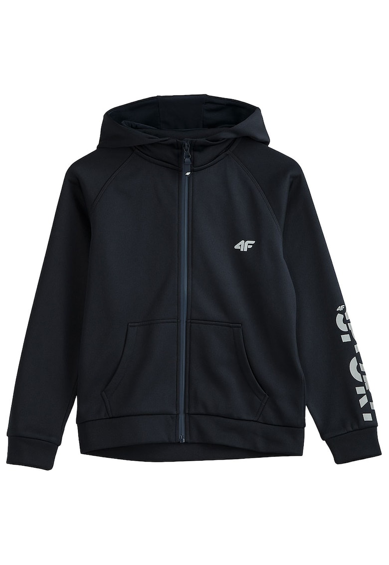 Jacheta sport pentru copii cu elemente reflectorizante - poliester - negru