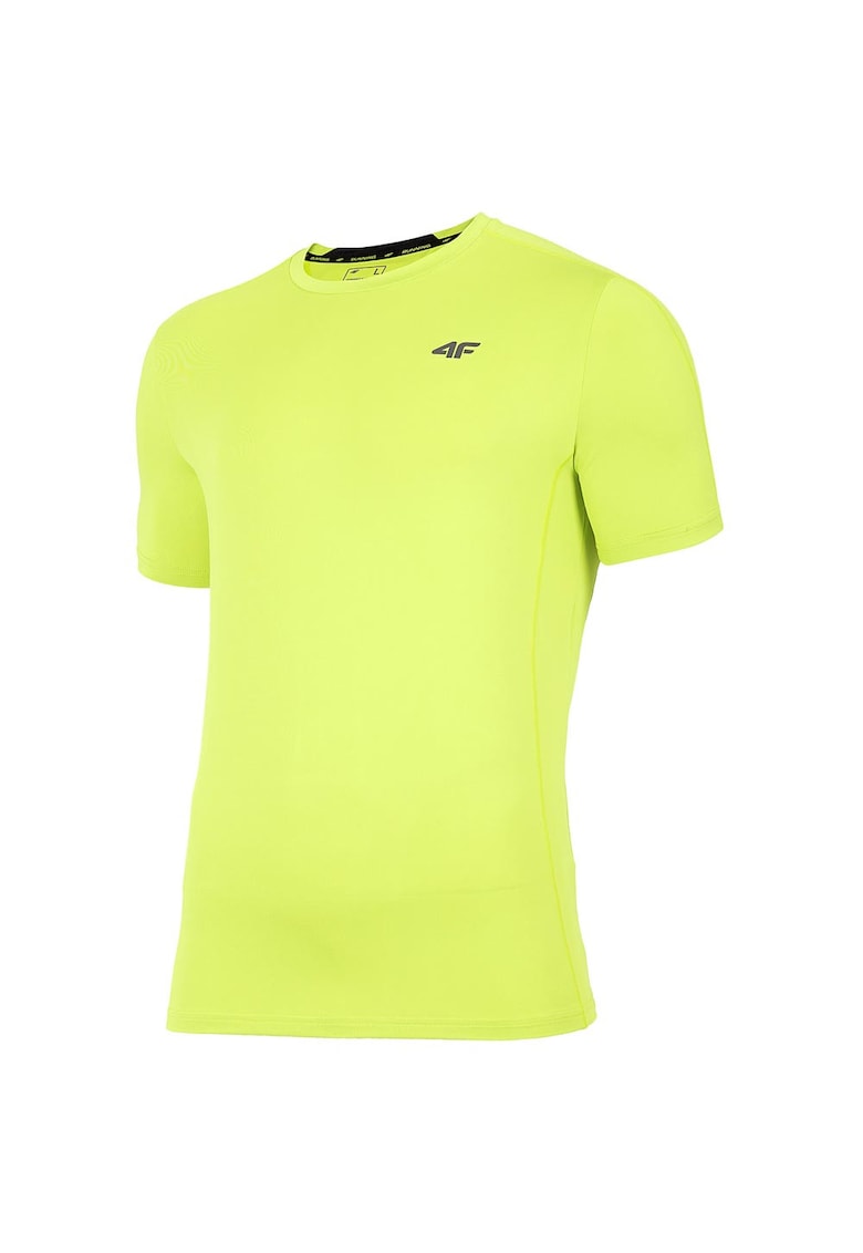 Tricou sport galben - poliester/elastan - detalii reflectorizante