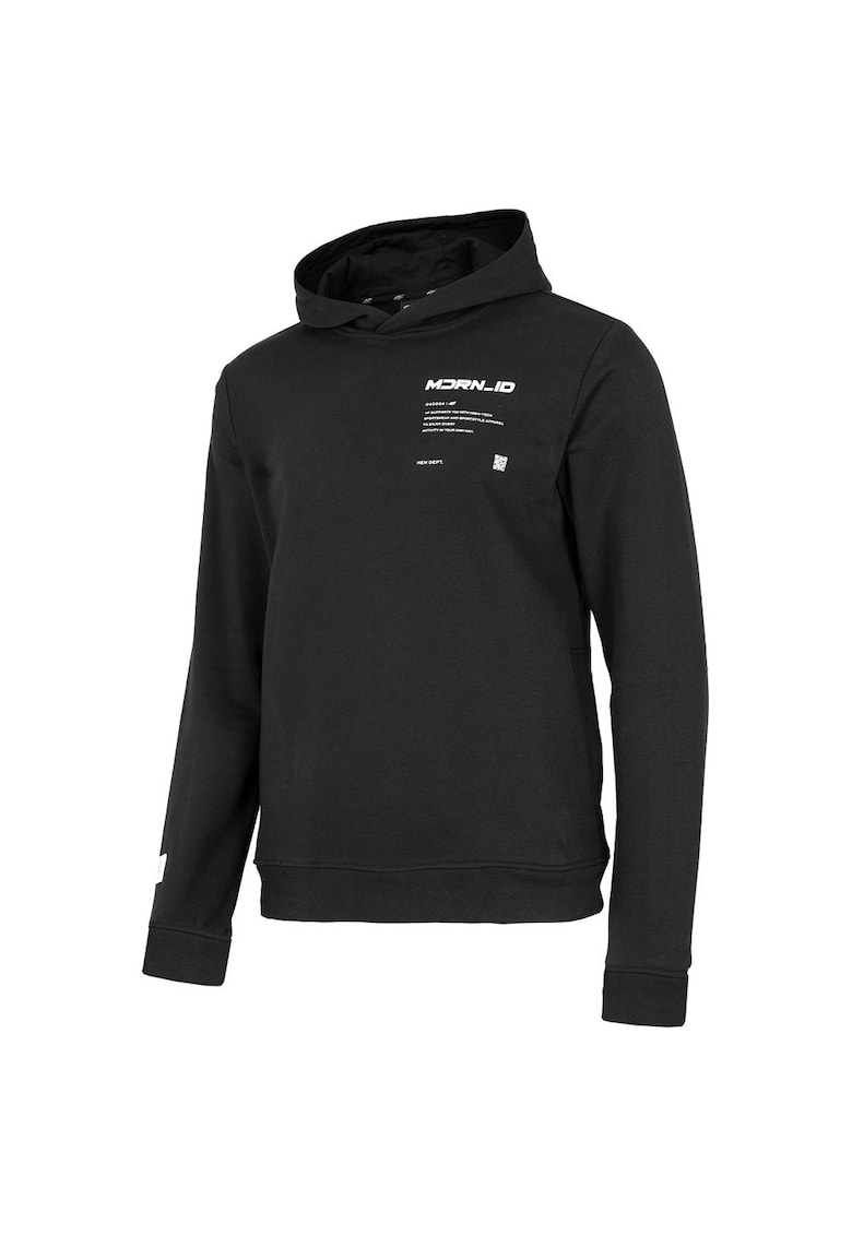 Hanorac sport barbati H4Z22-BLM025 - Bumbac/Poliester - Negru