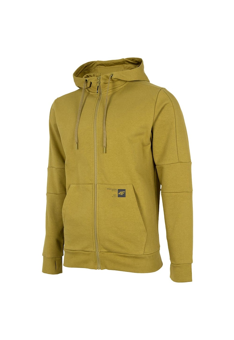 Hanorac sport croiala standard - gluga integrata - mustar - bumbac 80% -