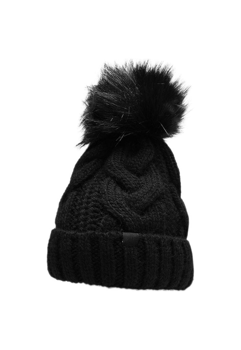 Caciula sport barbati cu pompon - negru