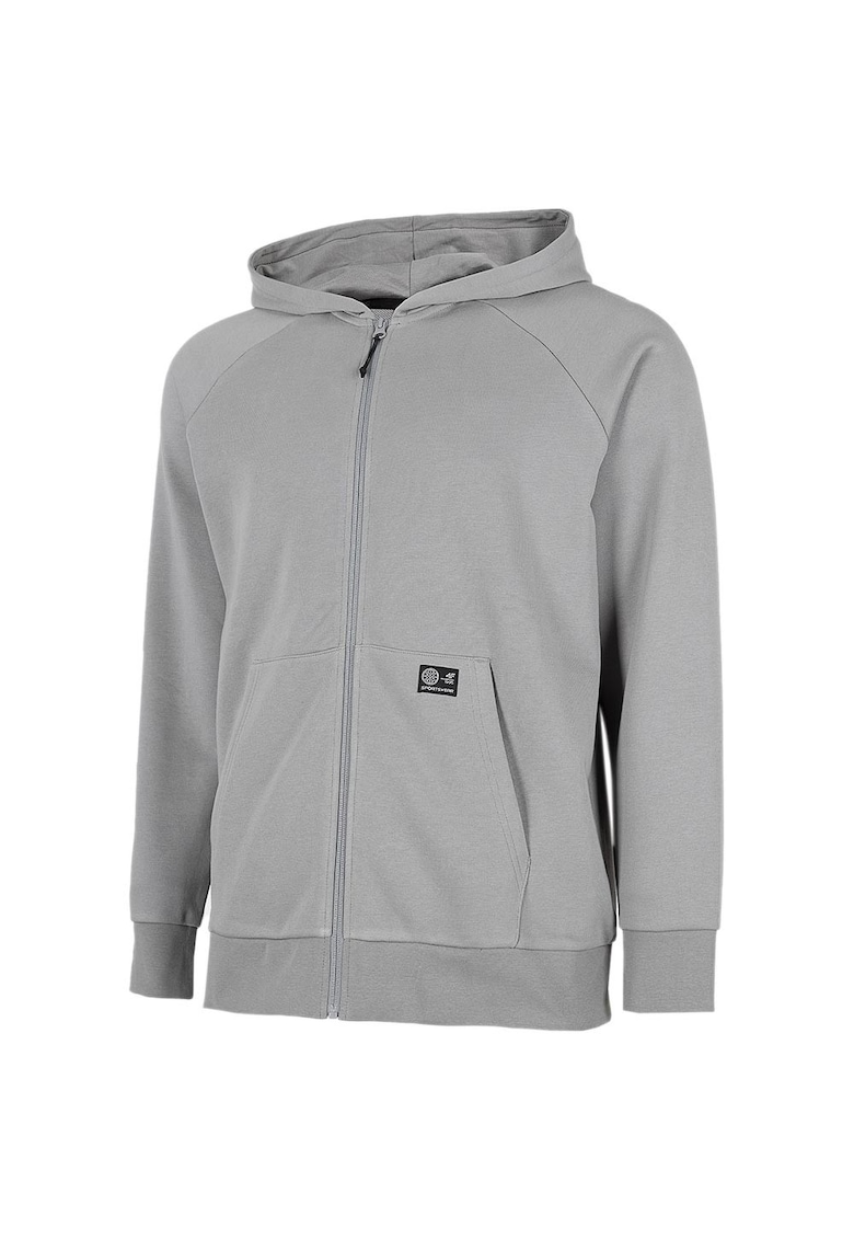 Hanorac sport gri - bumbac - croiala regulata - gluga integrata -
