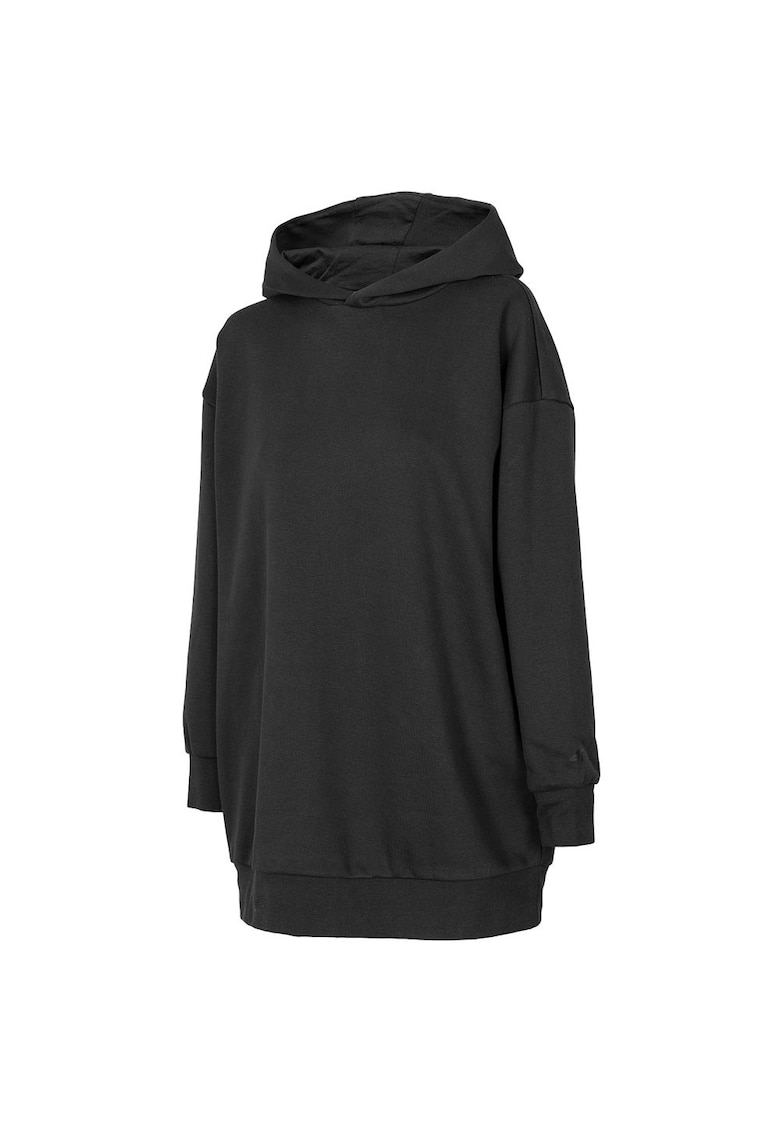 Hanorac sport dama supradimensionat - gluga integrata - bumbac/poliester - negru