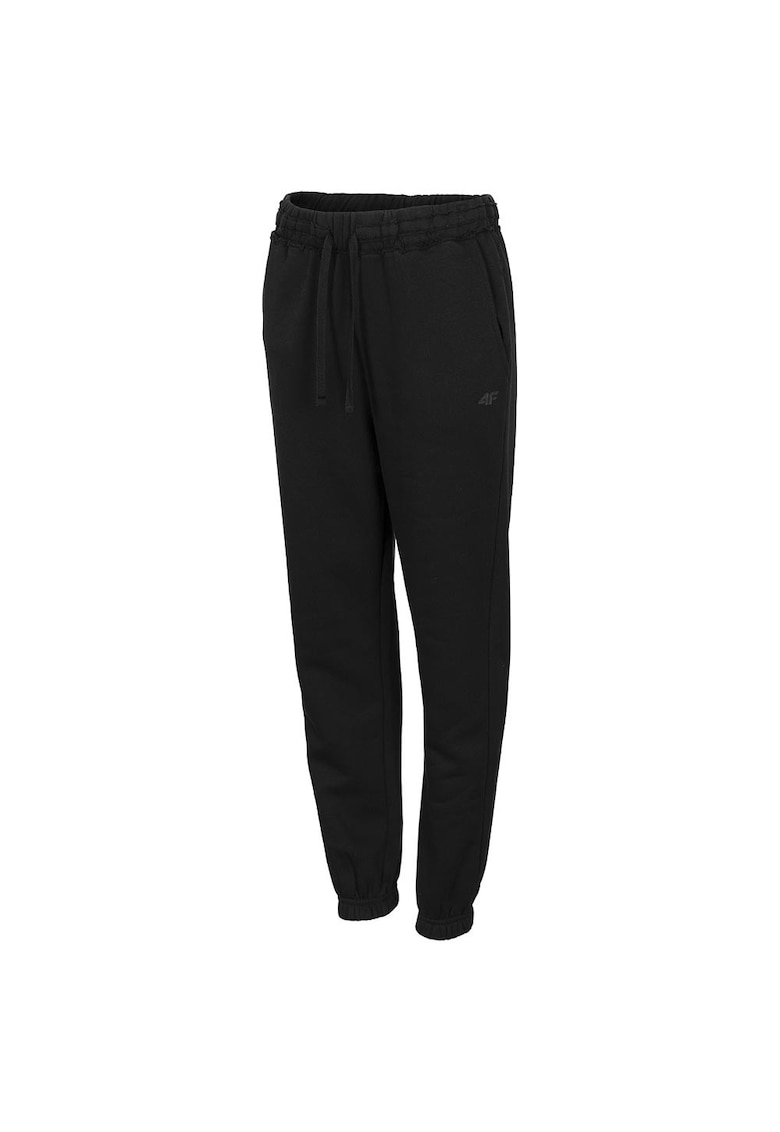 Pantaloni sport dama H4Z22-SPDD014 - Bumbac/Poliester - Negru