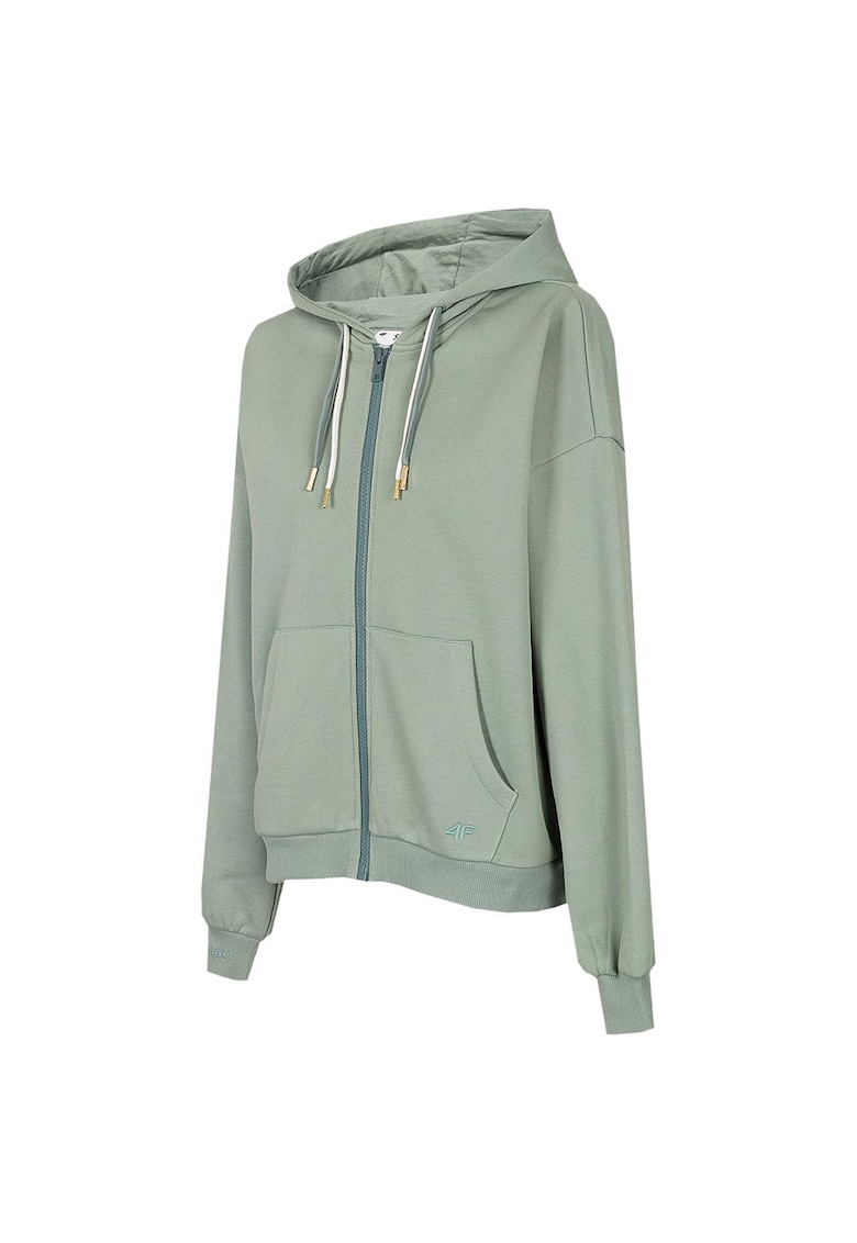 Hanorac sport dama linie supradimensionata - gluga ajustabila - bumbac/poliester - verde
