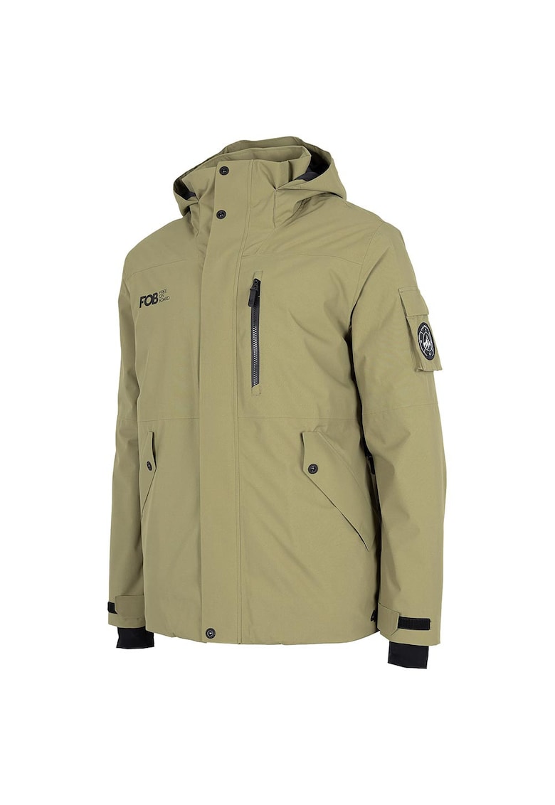 Jacheta de snowboard croiala confortabila - gluga reglabila - impermeabila - poliester - verde -