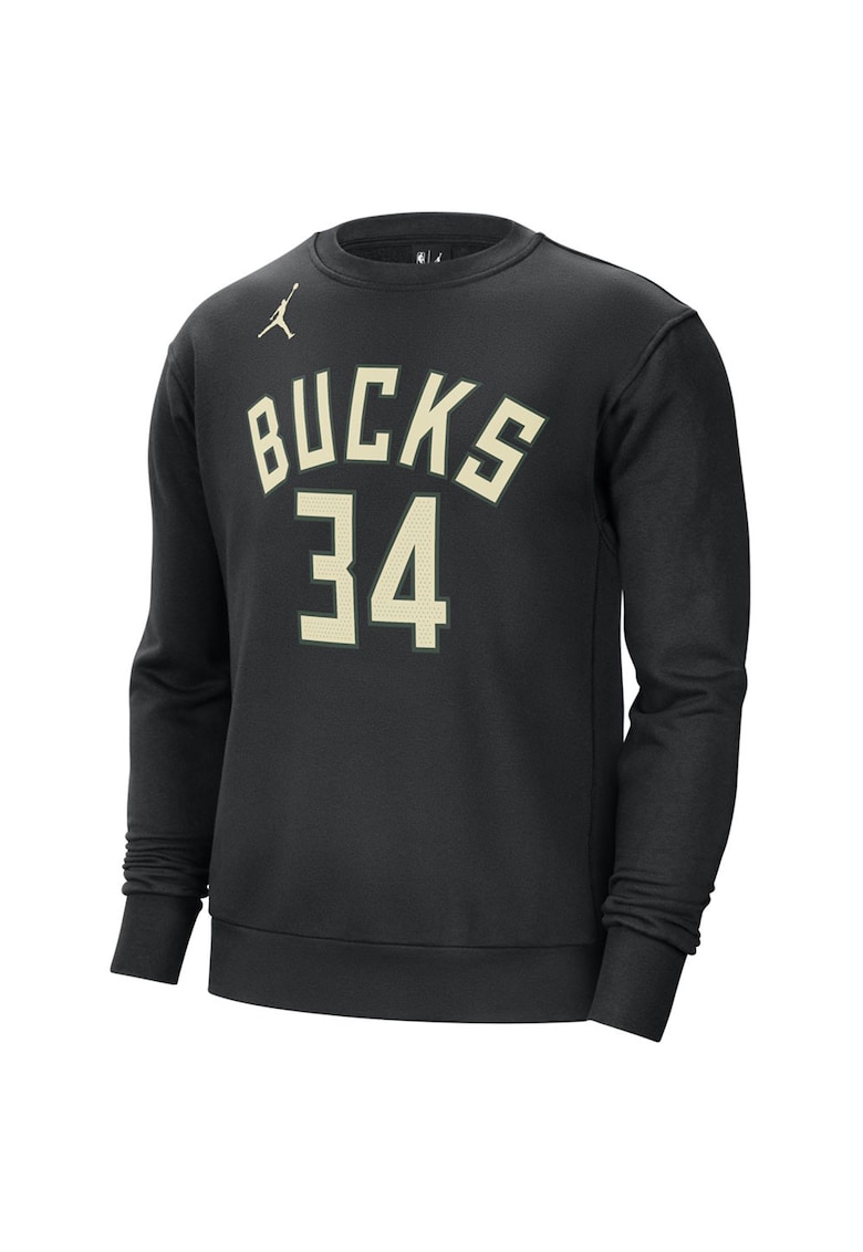 Bluza sport barbati Milwaukee Bucks - negru - fleece - cu numele si numarul jucatorului -