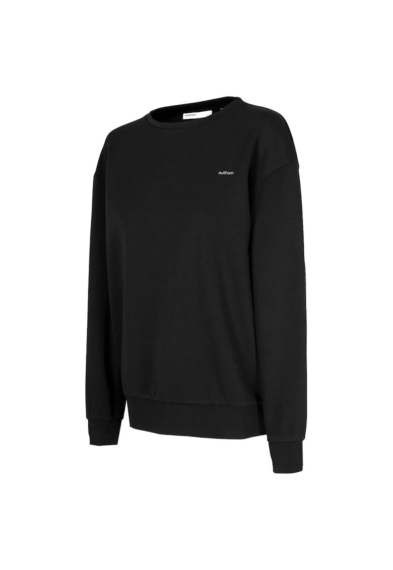 Hanorac sport dama croiala regulata - umeri cazuti - bumbac/poliester - negru