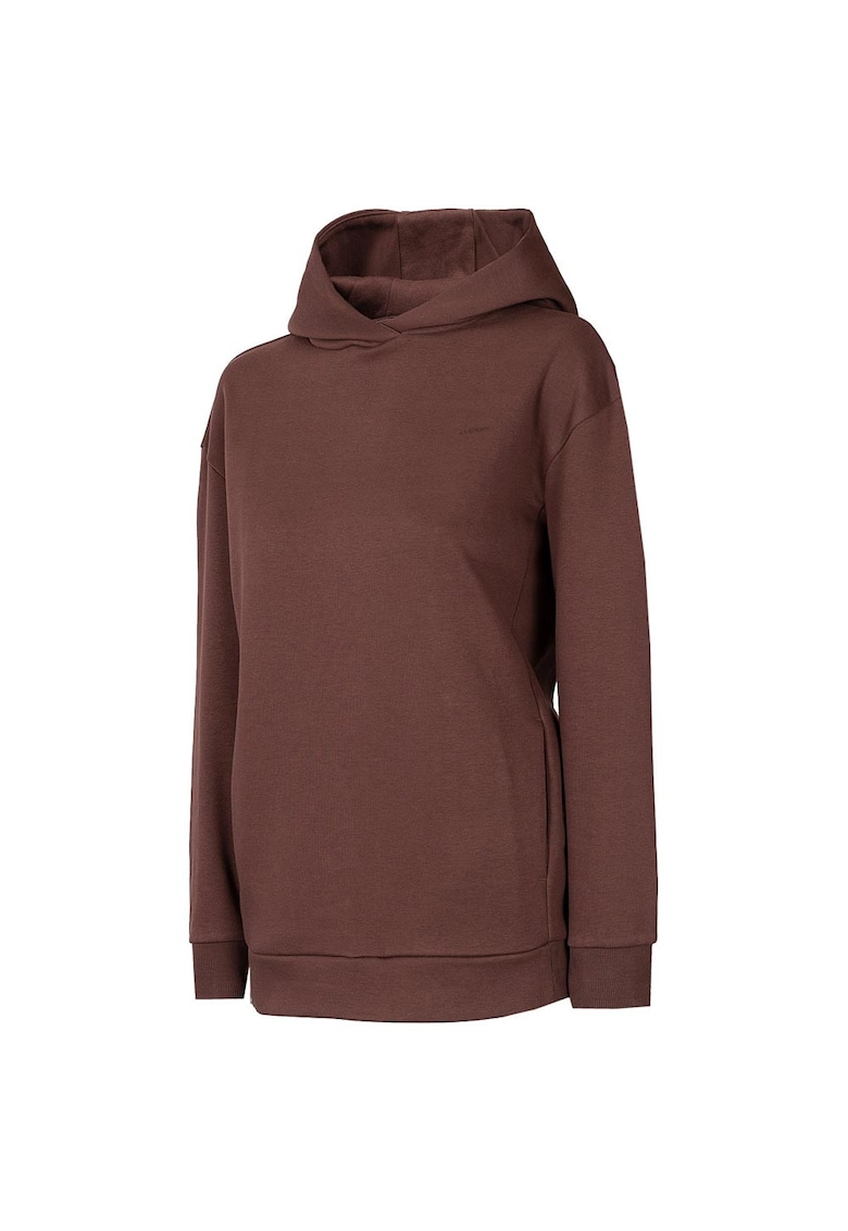 Hanorac sport dama croiala regulata - gluga integrata - bumbac/poliester - maro