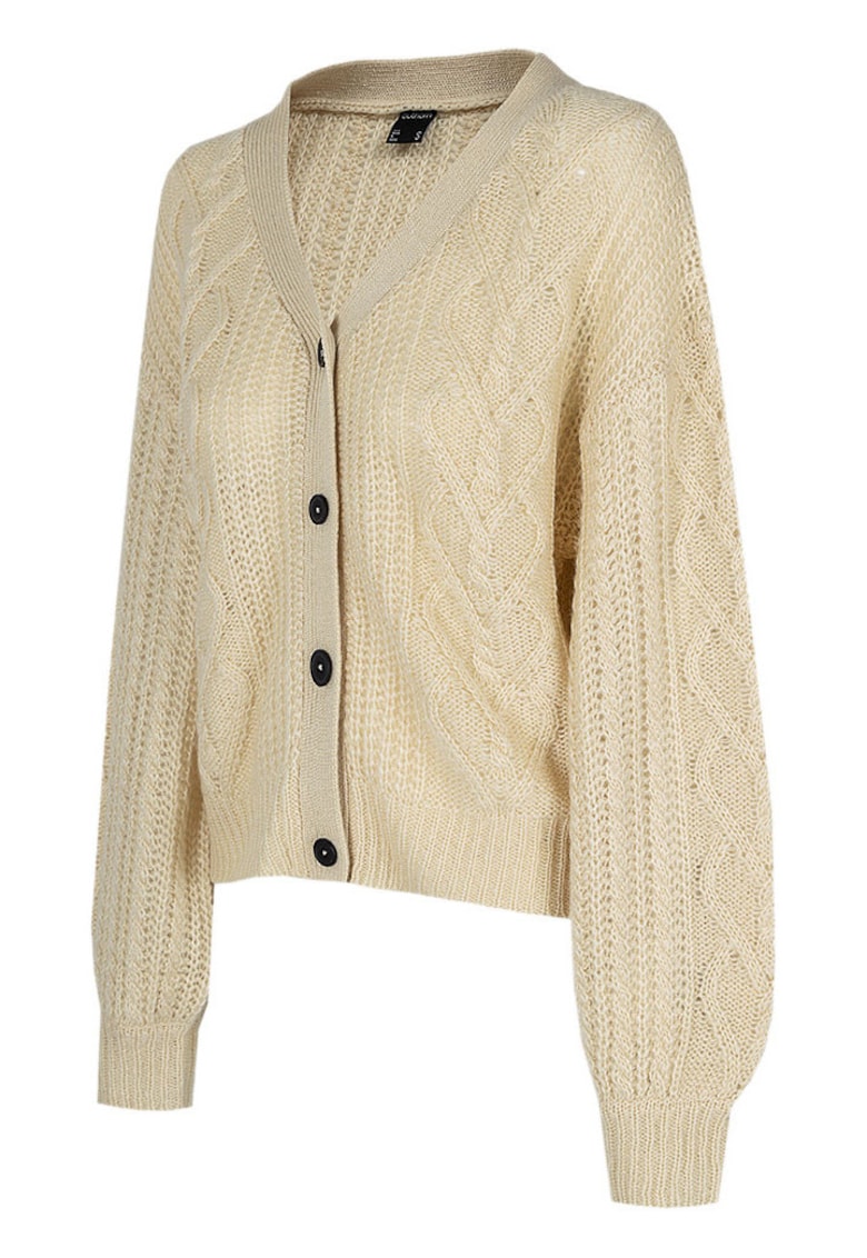 Cardigan dama croiala confortabila - maneci largi - acril - crem