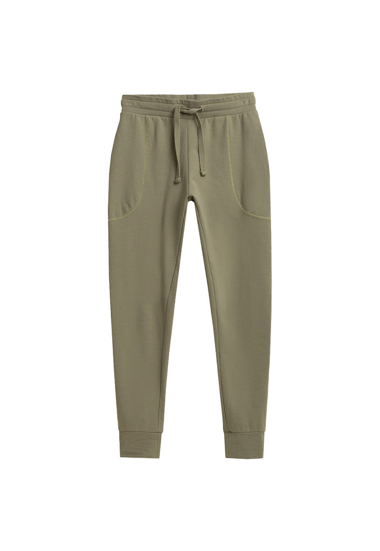 Pantaloni sport dama HOZ21-SPDD603 - Bumbac/Elastan - Verde